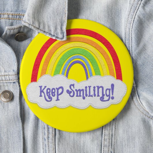 Blijf glimlachen! Vilt Regenboog Uitzicht Ronde Button 6,0 Cm (In situ)