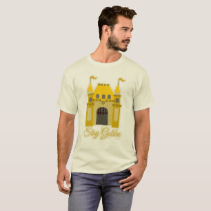 Blijf Golden Fantasy Castle Theme Slogan Cartoon T-shirt