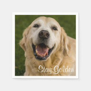 "Blijf Golden" Golden Retriever Cocktail Napkins Servet