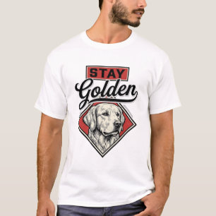 Blijf Golden Retriever Vintage Hond Vector Design_ T-shirt