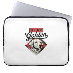 Blijf Golden Retriever Vintage Honden Vector Desig Laptop Sleeve