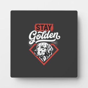 Blijf Goud Goud Retriever Retro Hond Fotoplaat