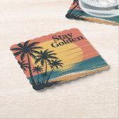 Blijf Goud Kartonnen Onderzetters (Gebogen)