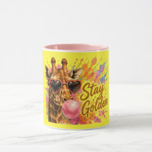 Blijf Gouden Giraf Cute Safari Dier Mok