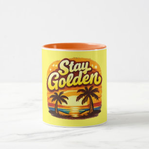 Blijf Gouden Mok Gele Rand