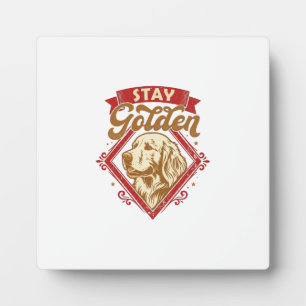 Blijf Gouden Retriever Hond Rode Diamant_1 Fotoplaat