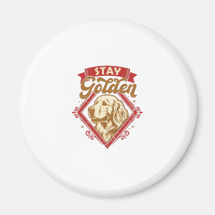Blijf Gouden Retriever Hond Rode Diamant_1 Magneet