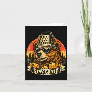 Blijf grappige kaas woordgrap beer vintage retro kaart