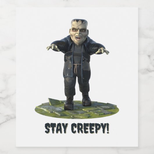 Blijf griezelig! monster van Frankenstein Wijn Etiket (Enkel label)