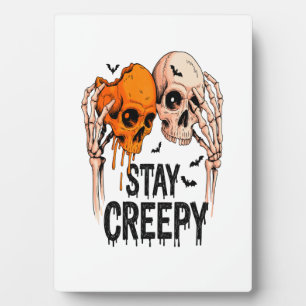Blijf Griezelig PNG, Retro Schedel Halloween Fotoplaat
