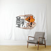 Blijf griezelig PNG, Retro Skull Halloween Wandkleed (In Situ (horizontaal))