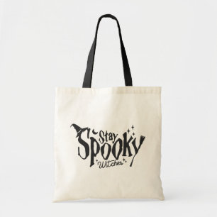 Blijf griezelige heksen heks Halloween grappig Tote Bag