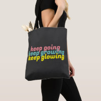 Blijf groeien en blijft Canvas tas gloeien