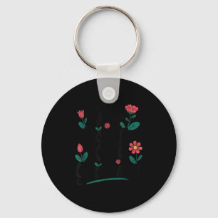 Blijf groeien Inspirerend bloemen motief Sleutelhanger