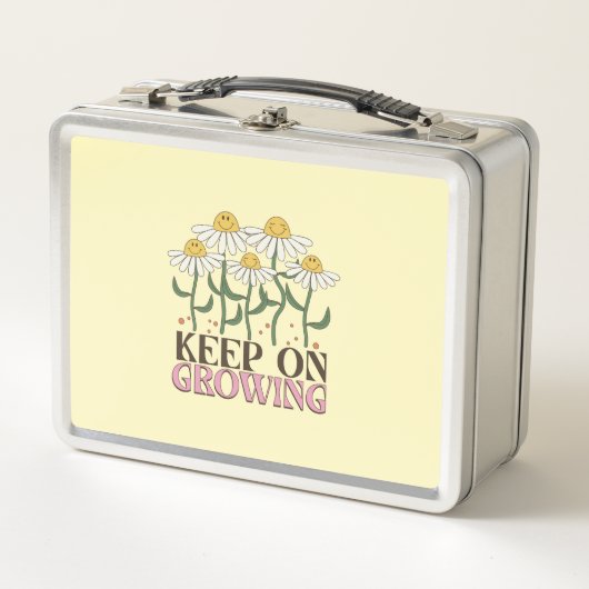 Blijf groeien positieve citaten Retro bloemen (Voorkant)