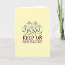 Blijf groeien positieve citaten Retro bloemen