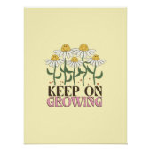 Blijf groeien positieve citaten Retro bloemen Perfect Poster (Voorkant)