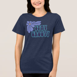 Blijf Groovy - Blauwe Tinten Tri-Blend Shirt