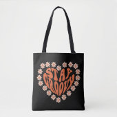 Blijf Groovy Floral Heart Draagtas (Voorkant)