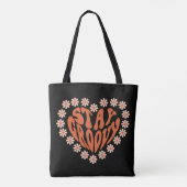 Blijf Groovy Floral Heart Draagtas (Achterkant)