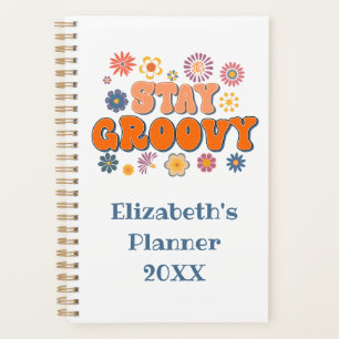Blijf Groovy Flower Power Retro Jaarlijks Planner