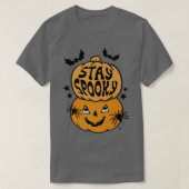 Blijf Groovy Funny Scary Pumpkin Bats Halloween Co T-shirt (Design voorkant)