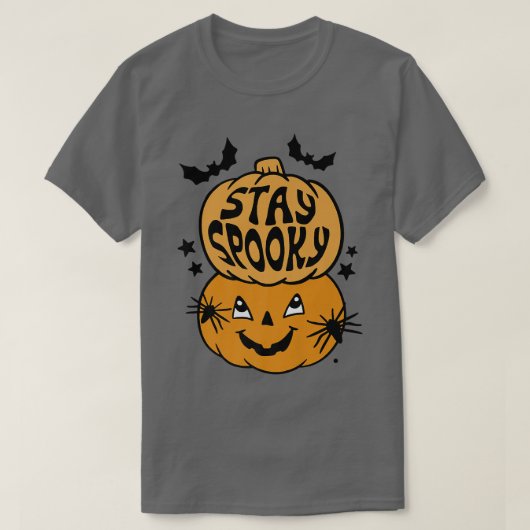 Blijf Groovy Funny Scary Pumpkin Bats Halloween Co T-shirt (Design voorkant)