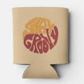 Blijf Groovy met een plons rood en geel Blikjeskoeler (Achterkant)