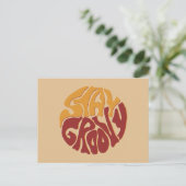 Blijf Groovy met een plons rood en geel Briefkaart (Staand voorkant)