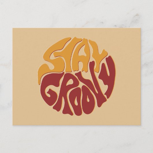 Blijf Groovy met een plons rood en geel Briefkaart (Voorkant)