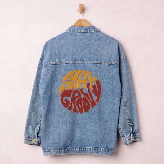 Blijf Groovy met een plons rood en geel Denim Jacket (Hangar)