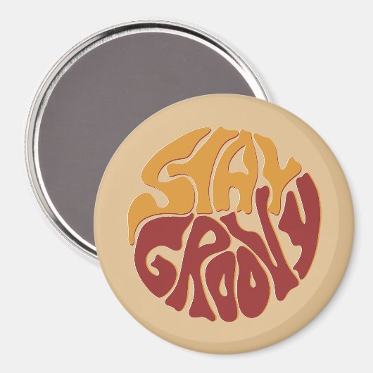 Blijf Groovy met een plons rood en geel Magneet (Voorkant / Achterkant)