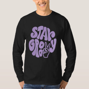 Blijf Groovy Peace Sign Love 60S 70S Hippie Costum T-shirt