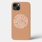 Blijf Groovy Retro Beige Case-Mate iPhone Case (Achterkant)