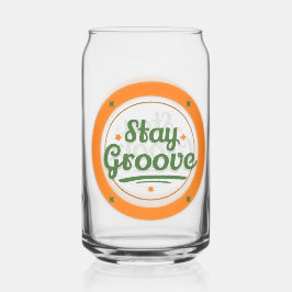 "Blijf Groovy" Retro Design Drinkglas Blikvorm Glas