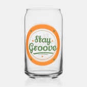 "Blijf Groovy" Retro Design Drinkglas Blikvorm Glas (Achterkant)