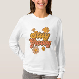 Blijf groovy – Retro Flower Power Design T-shirt