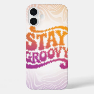 Blijf Groovy Roze Paarse Retro Hoesje