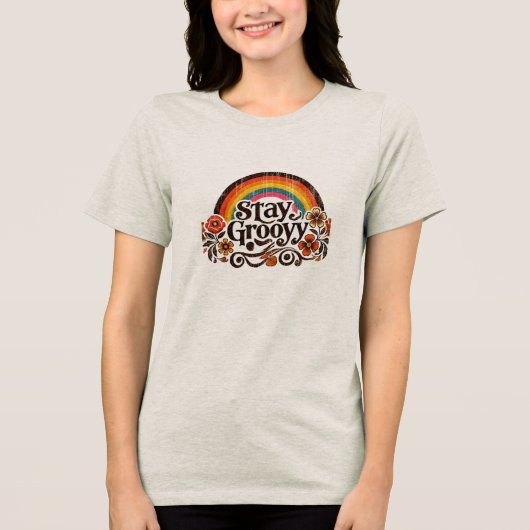 Blijf Groovy Tri-Blend Shirt (Voorkant)