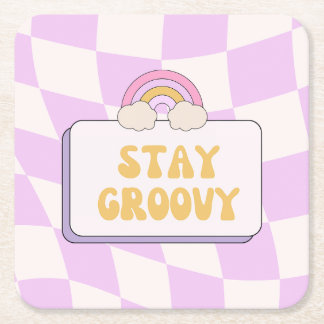 Blijf Groovy Vierkante Kartonnen Onderzetter