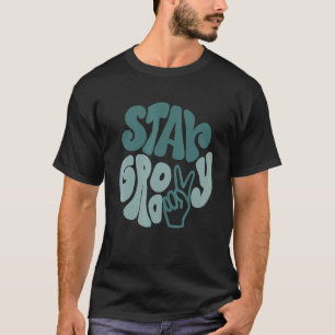 Blijf Groovy Vredesteken Liefde Retro 60S 70S 80S T-shirt