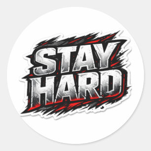 Blijf Hard Agressieve Gym Motivatie Krachtige Fitn Ronde Sticker