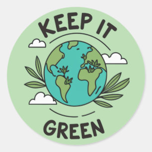 Blijf het groen houden ronde sticker