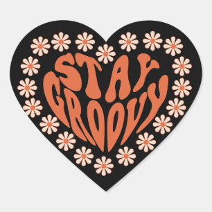Blijf het hart van de boomgaard met bloemen hart sticker