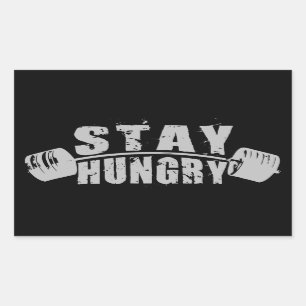 Blijf hongerig - Bodybuilding Workout Motivatie Rechthoekige Sticker