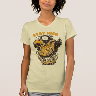 Blijf hoog komische kraai cartoon streetwear grafi t-shirt