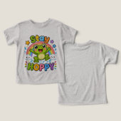 Blijf Hoppy | Cute Happy Kikker Cartoon Ontwerp (Ontwerp Voorkant & Achterkant)
