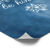 Blijf Humble, werk hard, wees blauw Waterverf Poster (Hoek)