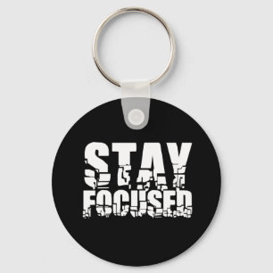 Blijf in de gaten   Motivatie zin met witte tekst Sleutelhanger