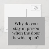 Blijf in de gevangenis. briefkaart (Voorkant / Achterkant)